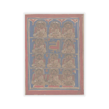 unknown - The Eleven Disciples (Ganadharas) of Mahavira- Folio from a Kalpasutra Manuscript - 15th century v1 - STICKER Vinyl Kiss-Cut Decal