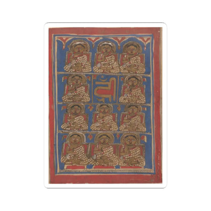 unknown - The Eleven Disciples (Ganadharas) of Mahavira- Folio from a Kalpasutra Manuscript - 15th century v1 - STICKER Vinyl Kiss-Cut Decal