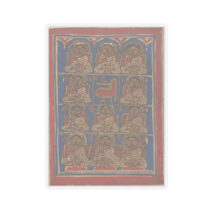 unknown - The Eleven Disciples (Ganadharas) of Mahavira- Folio from a Kalpasutra Manuscript - 15th century v1 - STICKER Vinyl Kiss-Cut Decal