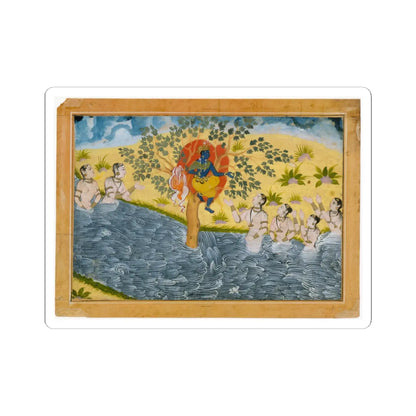 unknown - The Gopis Plead with Krishna to Return Their Clothing, Page from a Bhagavata Purana - ca. 1610 v1 - STICKER Vinyl Kiss-Cut Decal