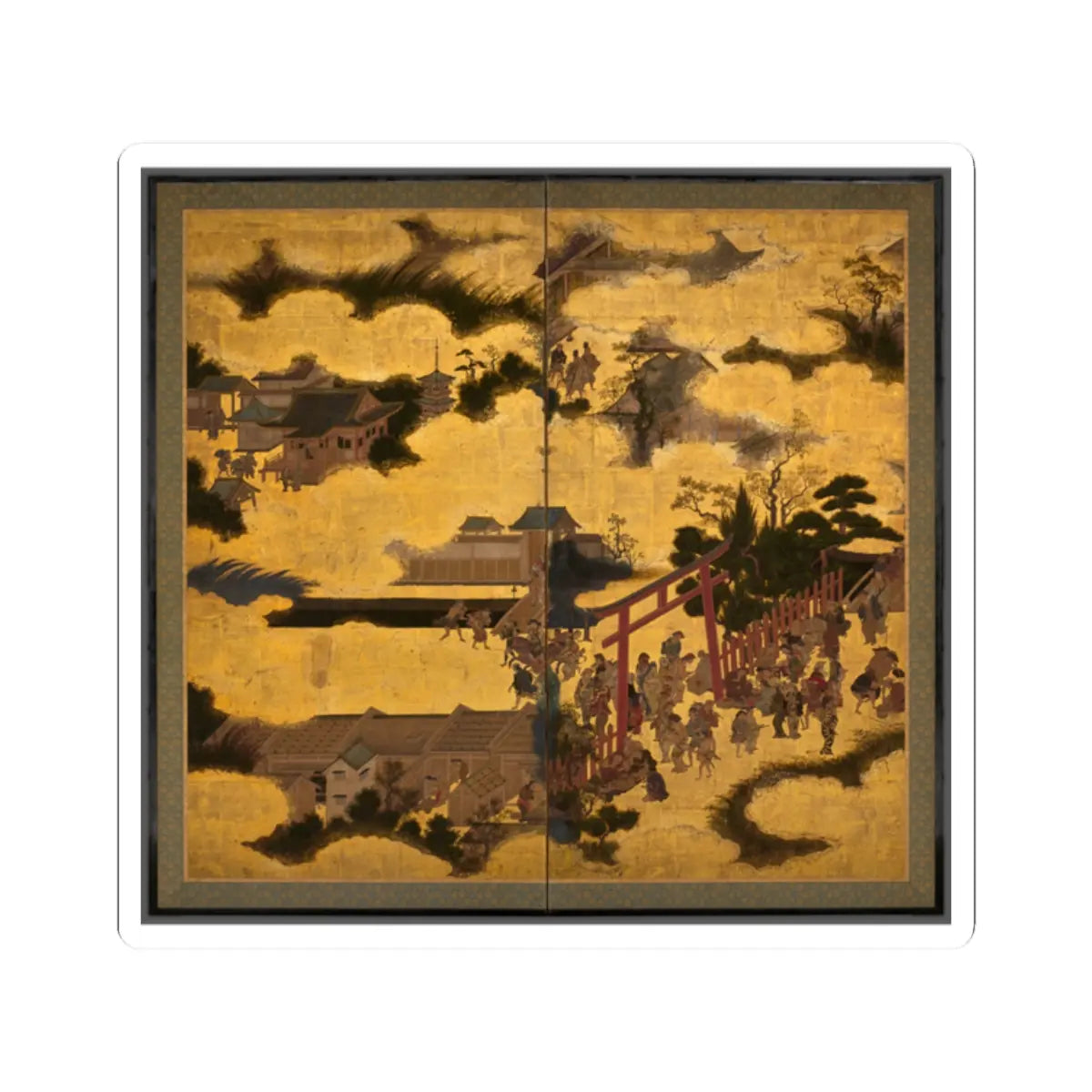 unknown - The Torii Gate of Gion Shrine - early 17th century v1 - STICKER Vinyl Kiss-Cut Decal