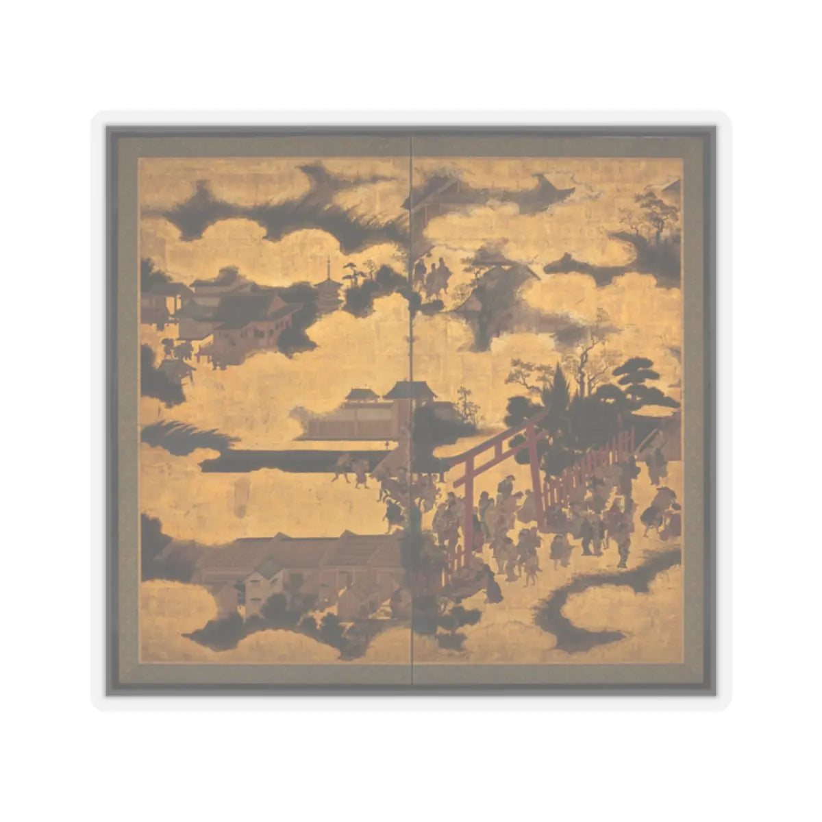 unknown - The Torii Gate of Gion Shrine - early 17th century v1 - STICKER Vinyl Kiss-Cut Decal