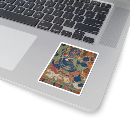 unknown - The Wrathful Protector Mahakala, Tantric Protective Form of Avalokiteshvara - early 18th century v15 - STICKER Vinyl Kiss-Cut Decal