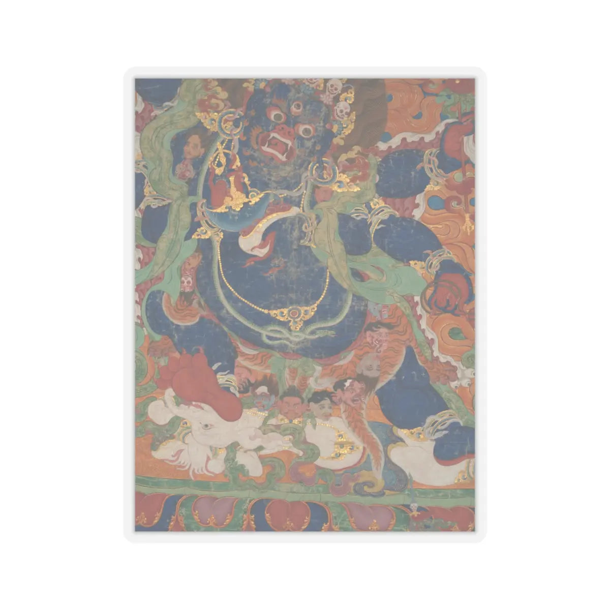 unknown - The Wrathful Protector Mahakala, Tantric Protective Form of Avalokiteshvara - early 18th century v15 - STICKER Vinyl Kiss-Cut Decal