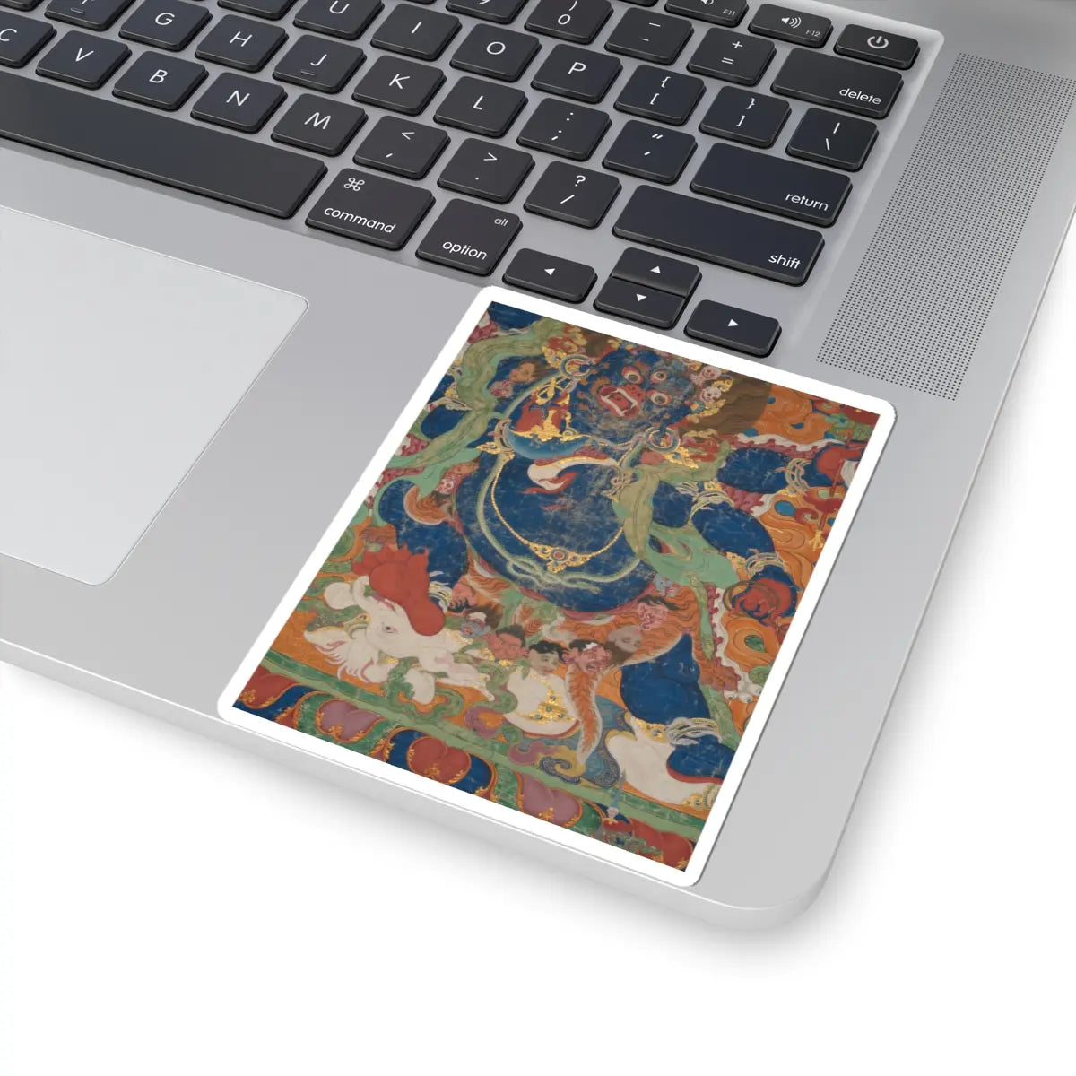 unknown - The Wrathful Protector Mahakala, Tantric Protective Form of Avalokiteshvara - early 18th century v15 - STICKER Vinyl Kiss-Cut Decal