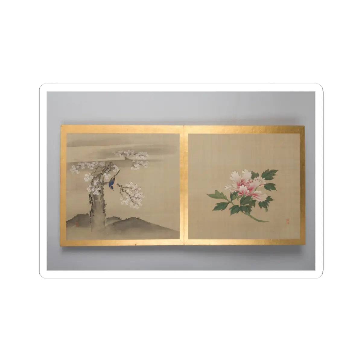 unknown - Thirty paintings of birds, flowers and landscape - late 18th century v16 - STICKER Vinyl Kiss-Cut Decal