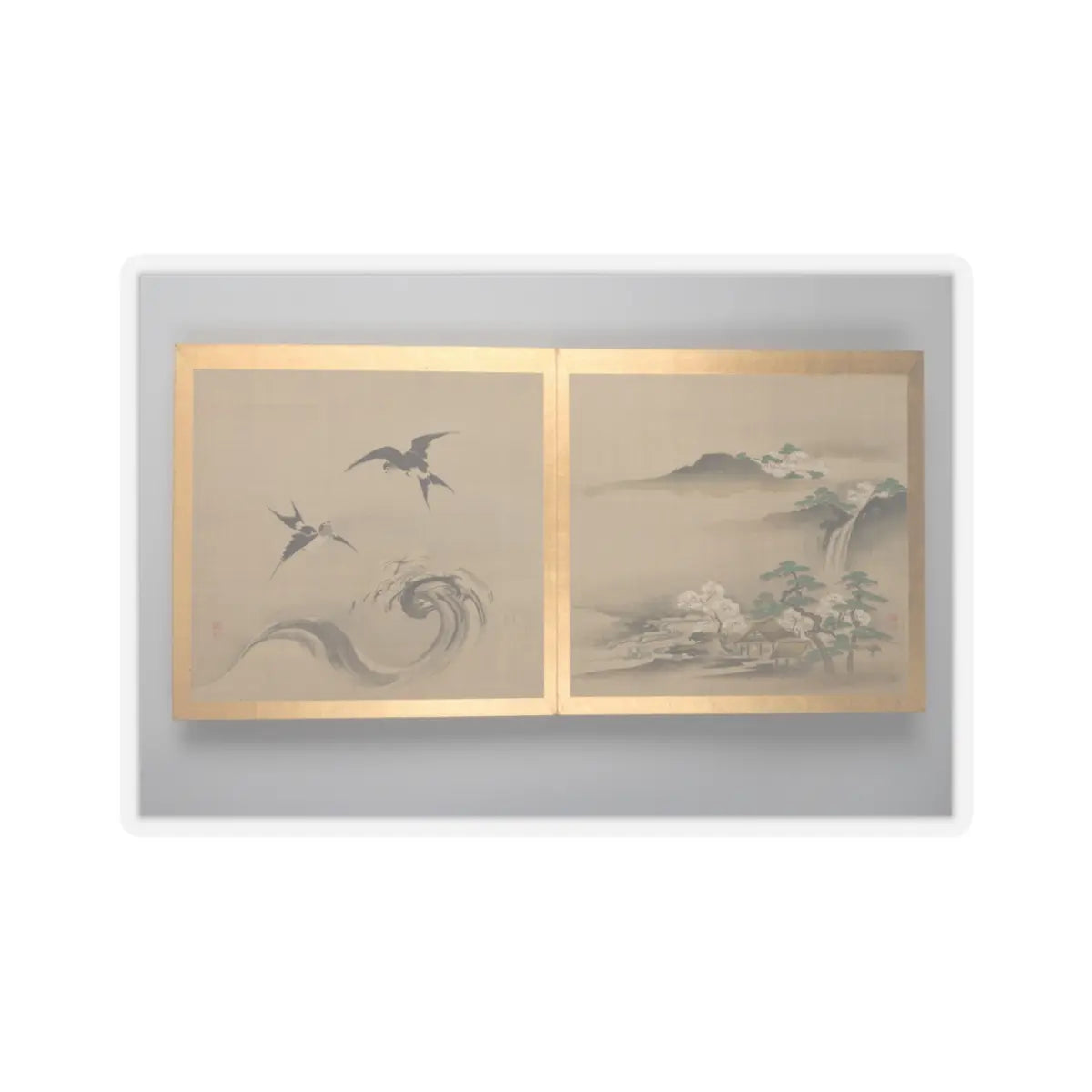 unknown - Thirty paintings of birds, flowers and landscape - late 18th century v3 - STICKER Vinyl Kiss-Cut Decal