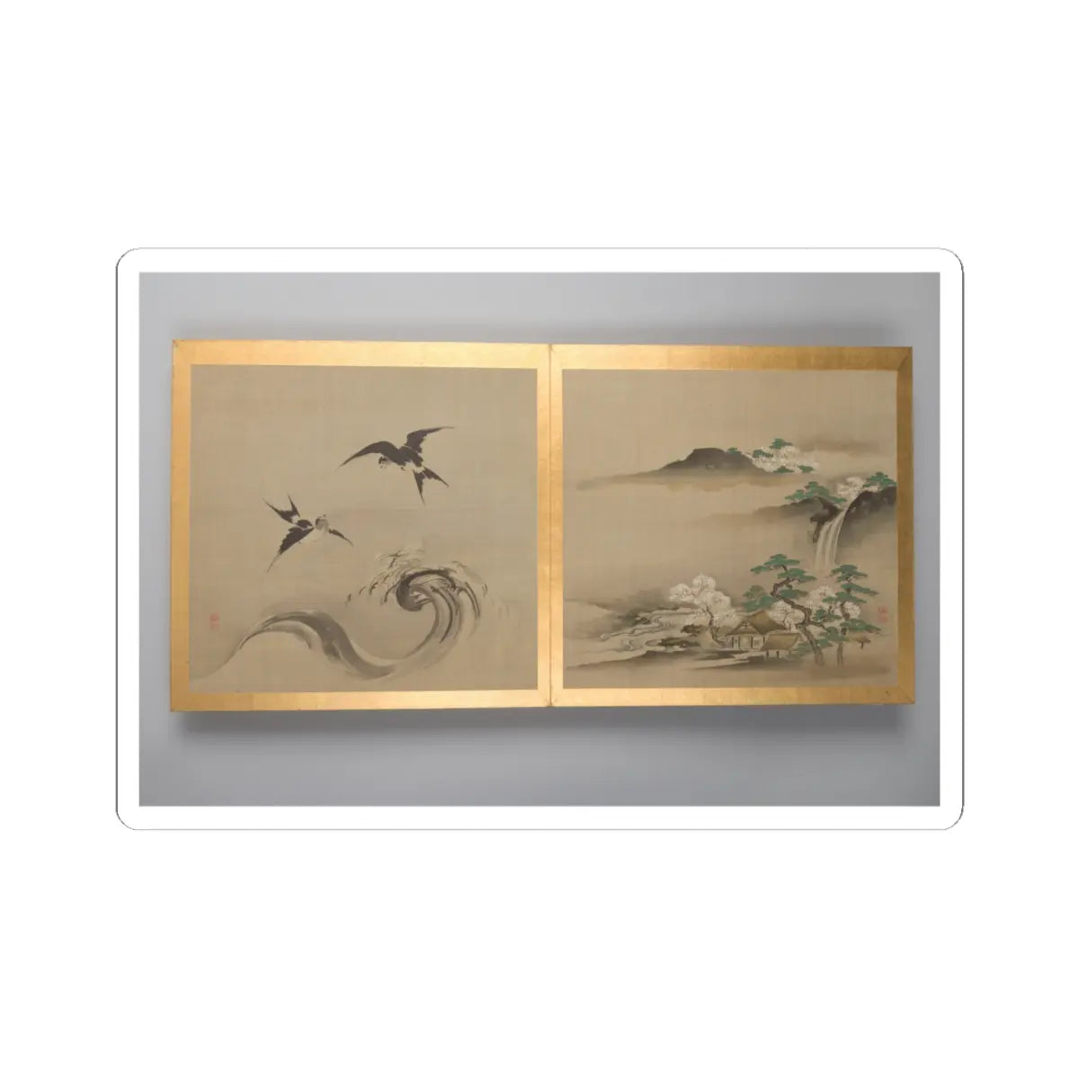 unknown - Thirty paintings of birds, flowers and landscape - late 18th century v3 - STICKER Vinyl Kiss-Cut Decal