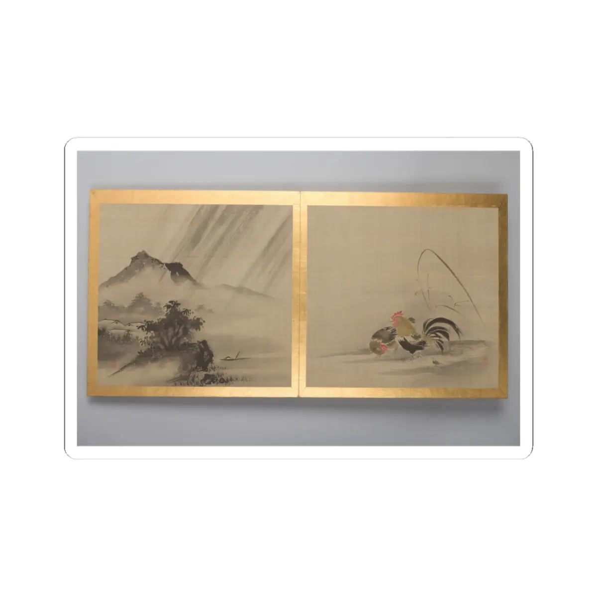 unknown - Thirty paintings of birds, flowers and landscape - late 18th century v7 - STICKER Vinyl Kiss-Cut Decal