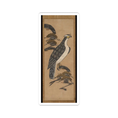 unknown - Ōtsu-e of Falcon on a Pine Tree - 18th century v1 - STICKER Vinyl Kiss-Cut Decal