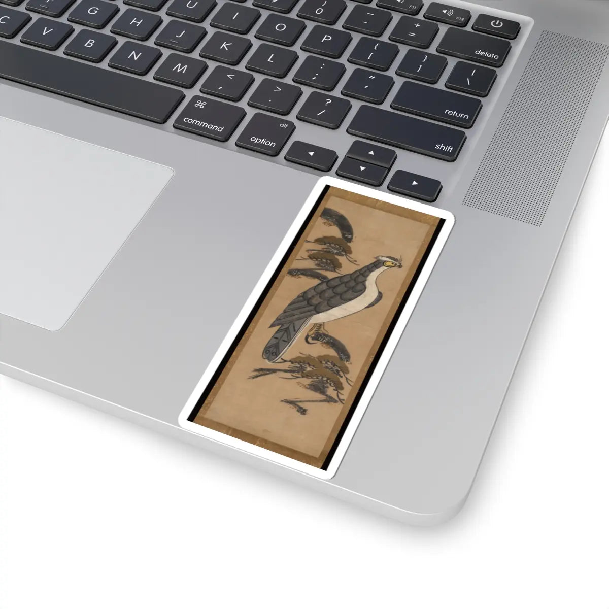unknown - Ōtsu-e of Falcon on a Pine Tree - 18th century v1 - STICKER Vinyl Kiss-Cut Decal