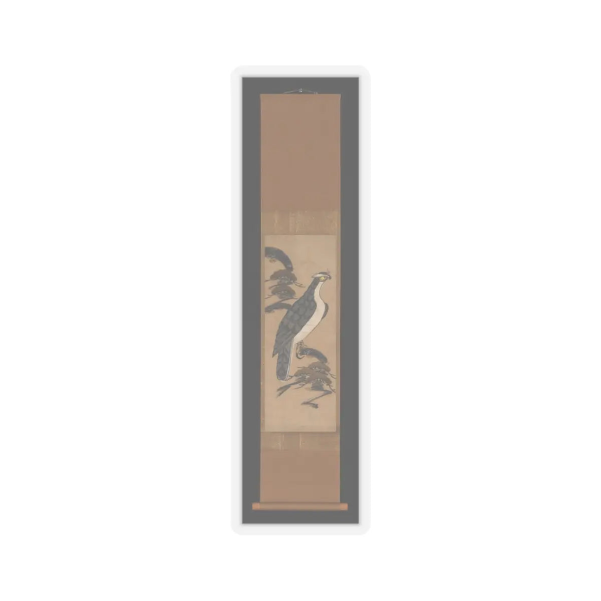 unknown - Ōtsu-e of Falcon on a Pine Tree - 18th century v2 - STICKER Vinyl Kiss-Cut Decal