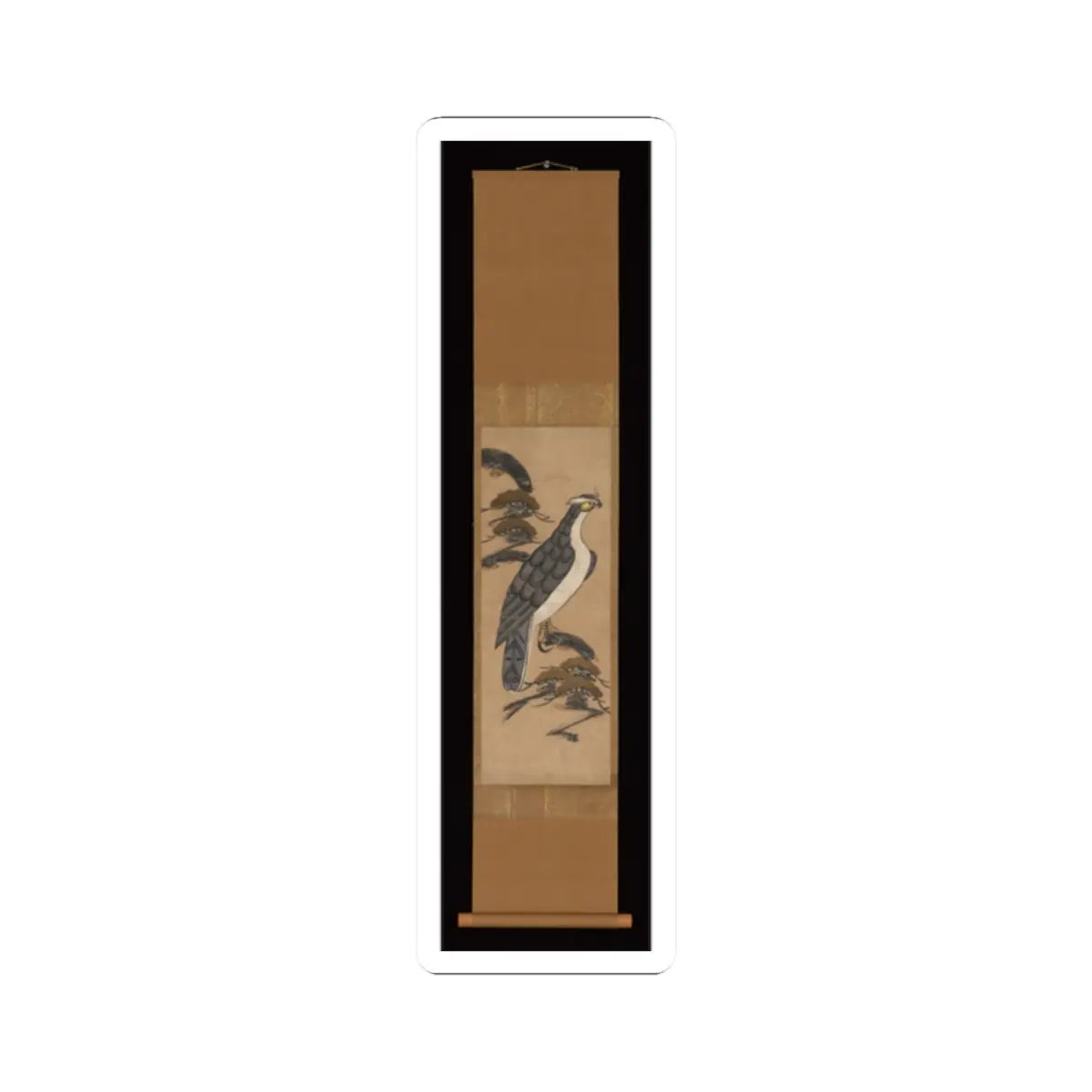 unknown - Ōtsu-e of Falcon on a Pine Tree - 18th century v2 - STICKER Vinyl Kiss-Cut Decal