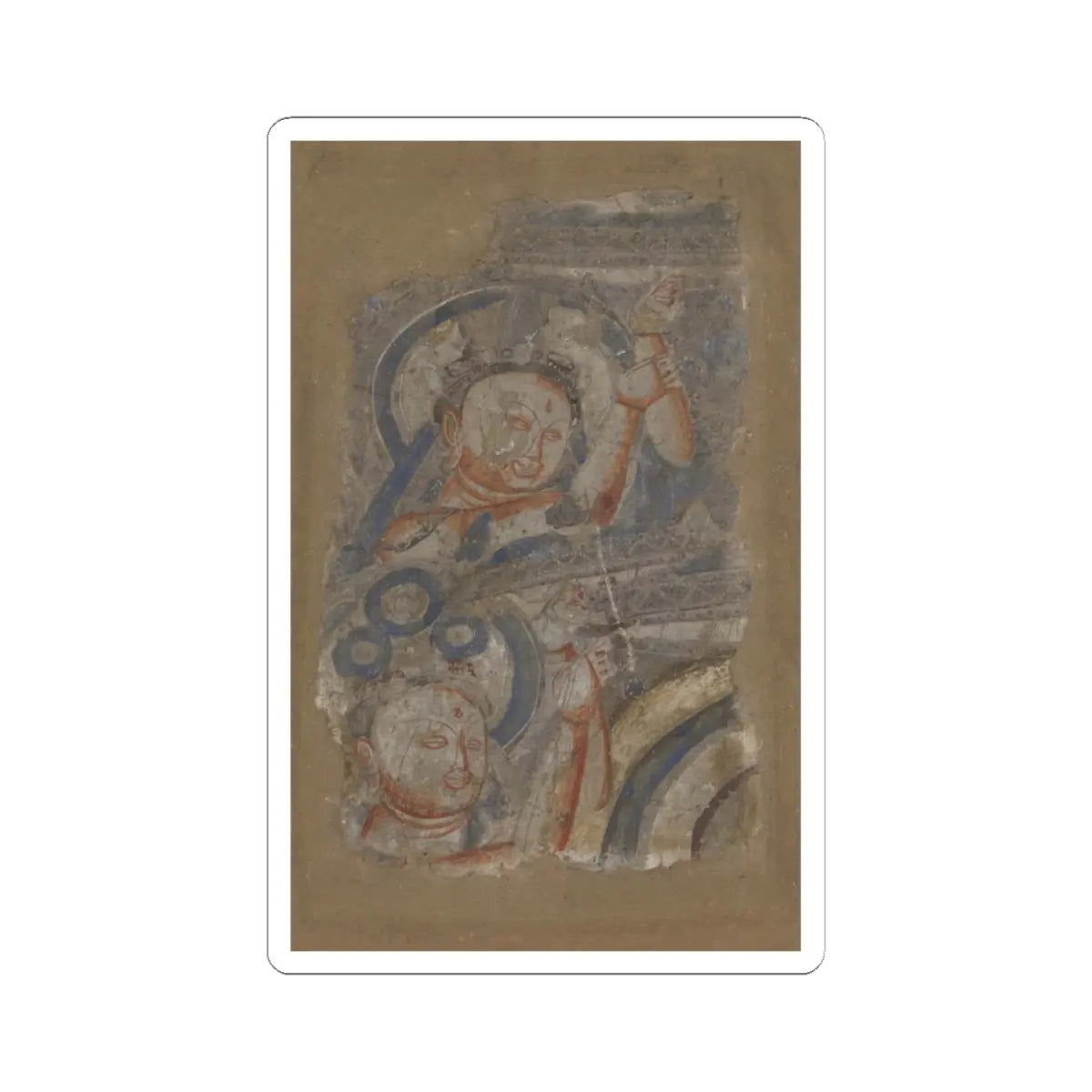 unknown - Two Bodhisattvas - ca. 6th–7th century v1 - STICKER Vinyl Kiss-Cut Decal