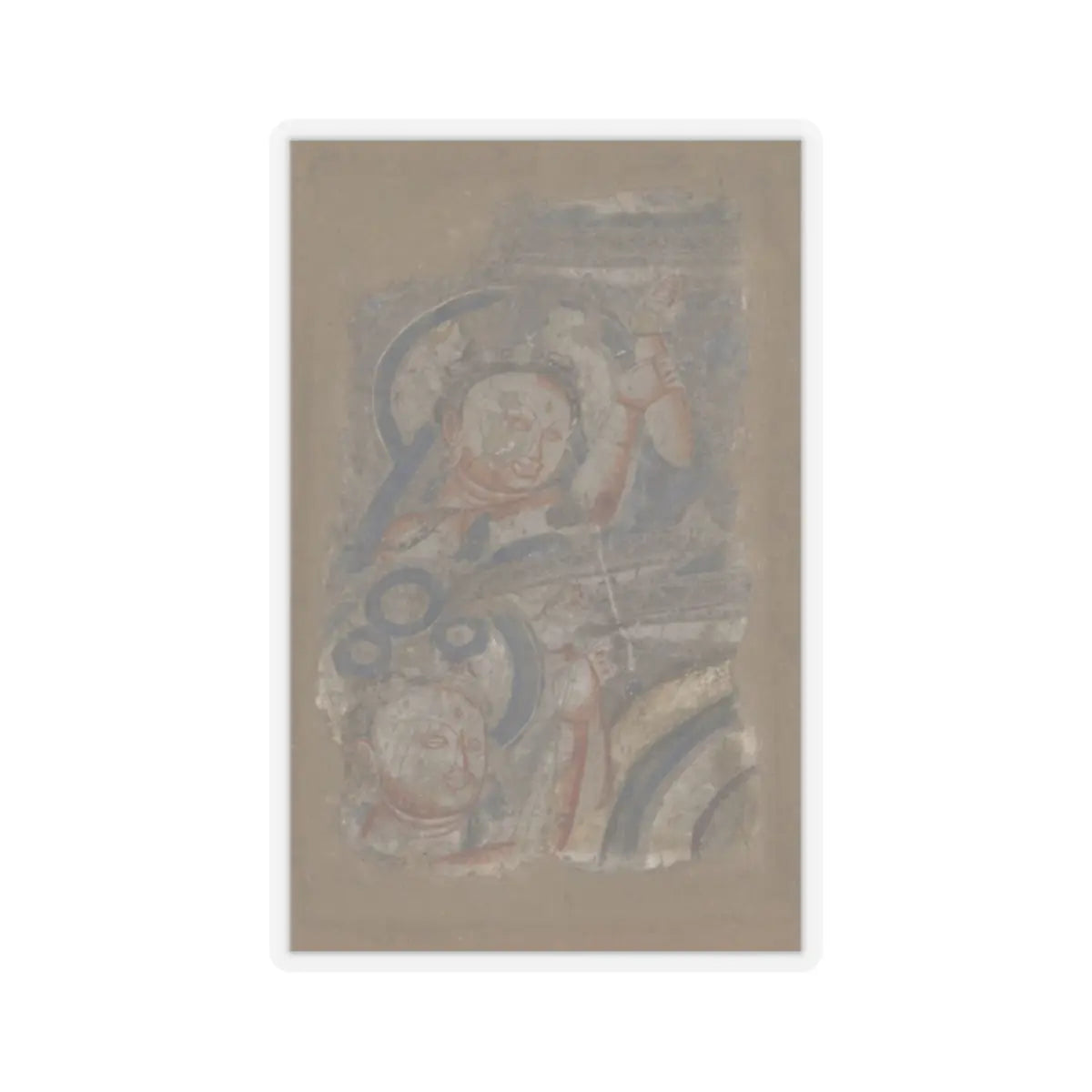 unknown - Two Bodhisattvas - ca. 6th–7th century v1 - STICKER Vinyl Kiss-Cut Decal