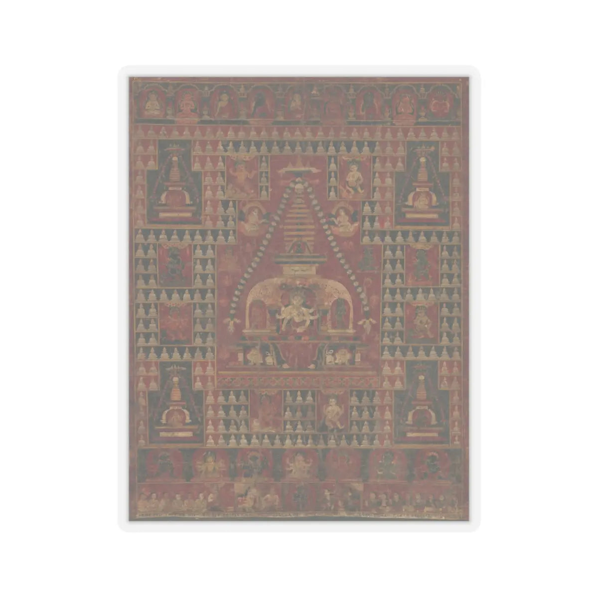 unknown - Ushnishavijaya Enthroned in the Womb of a Stupa - dated 1510–19 v1 - STICKER Vinyl Kiss-Cut Decal