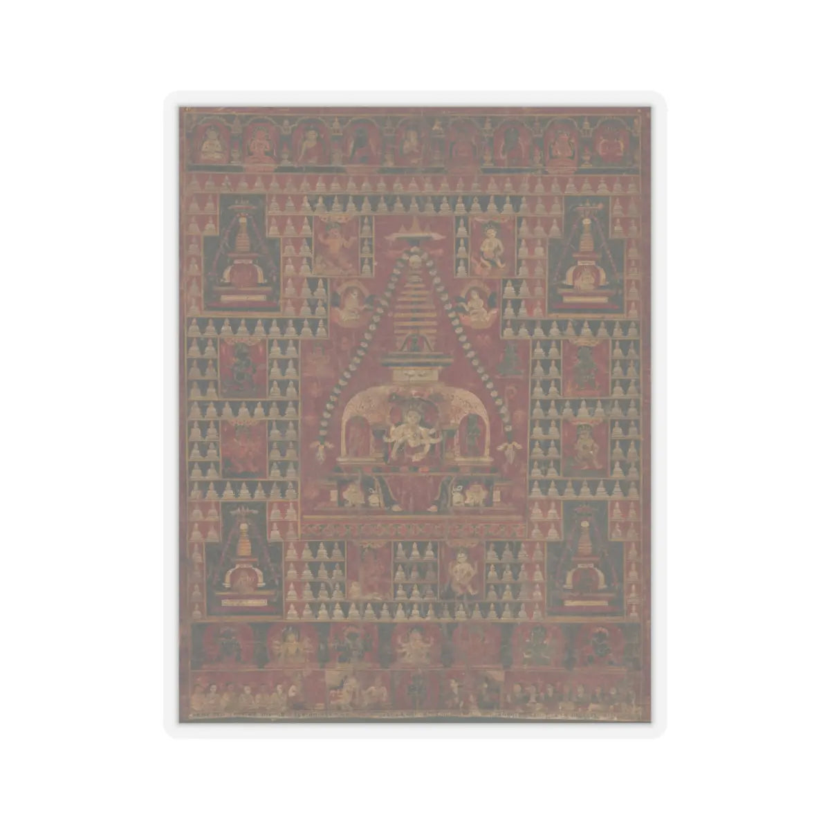 unknown - Ushnishavijaya Enthroned in the Womb of a Stupa - dated 1510–19 v1 - STICKER Vinyl Kiss-Cut Decal