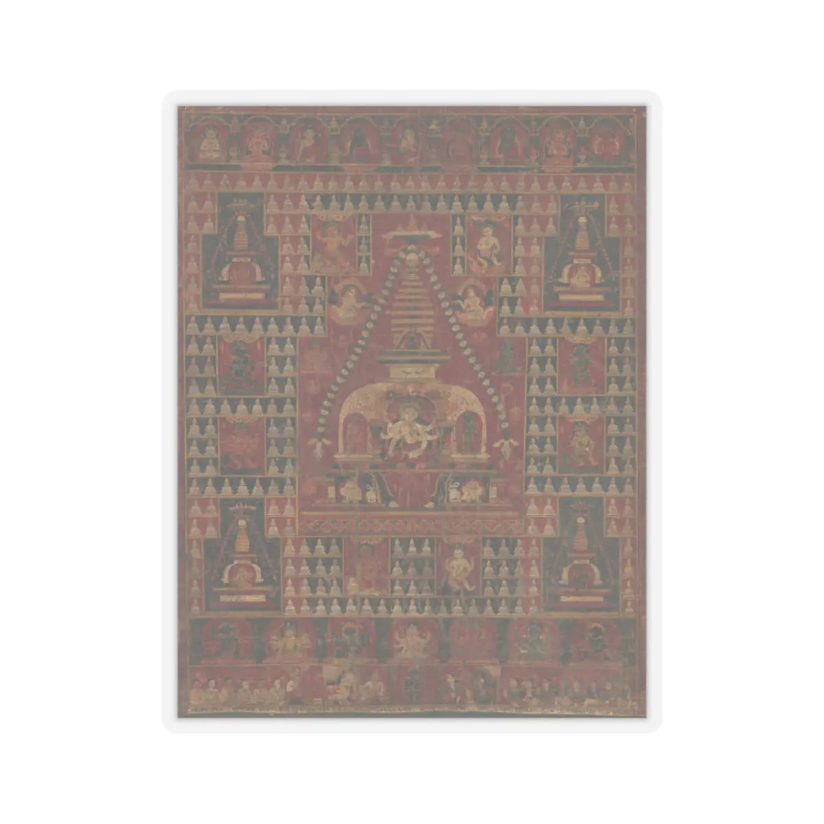 unknown - Ushnishavijaya Enthroned in the Womb of a Stupa - dated 1510–19 v1 - STICKER Vinyl Kiss-Cut Decal