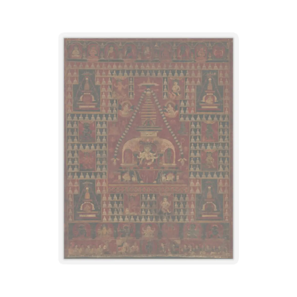 unknown - Ushnishavijaya Enthroned in the Womb of a Stupa - dated 1510–19 v1 - STICKER Vinyl Kiss-Cut Decal