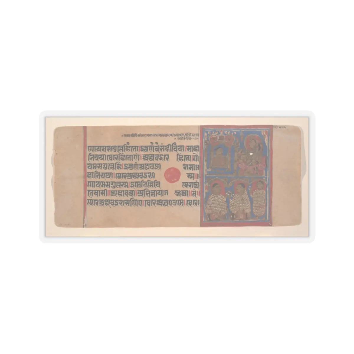 unknown - Vajra in His Cradle (top left) - Vajra Being Nursed by His Mother (top right) - The Nuns - 15th century v2 - STICKER Vinyl Kiss-Cut Decal
