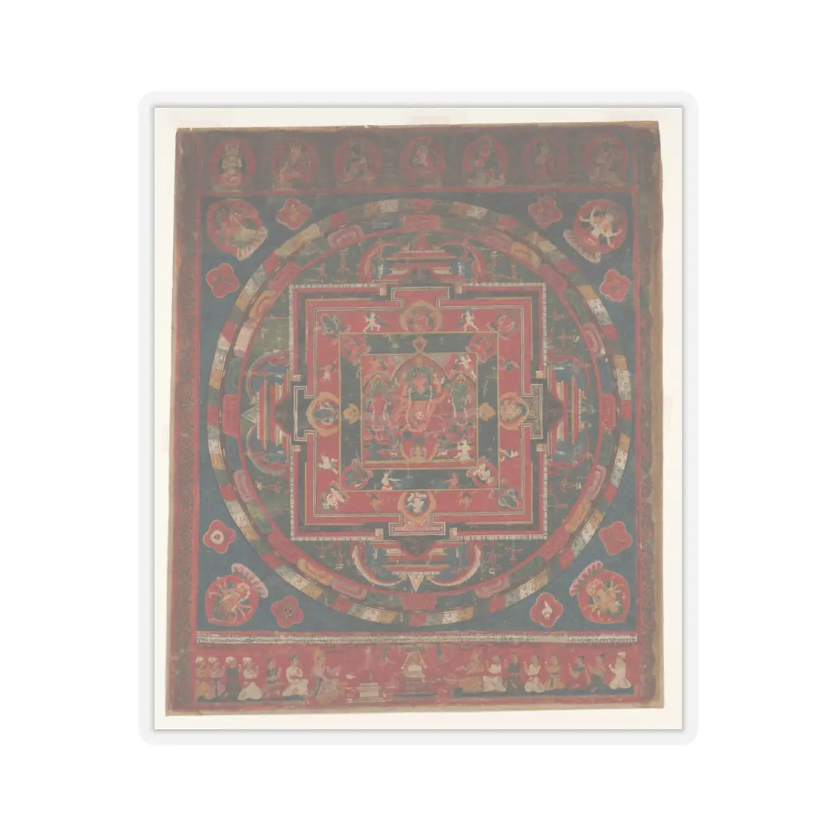 unknown - Vasudhara Mandala - Dated to 1777 (Samvat 897) v1 - STICKER Vinyl Kiss-Cut Decal