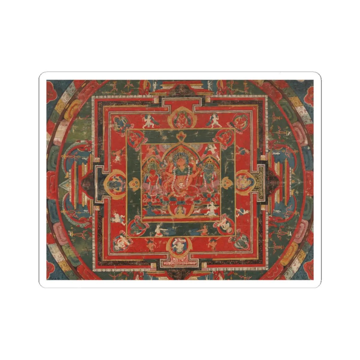 unknown - Vasudhara Mandala - Dated to 1777 (Samvat 897) v3 - STICKER Vinyl Kiss-Cut Decal