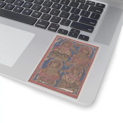 unknown - Vigil on the Sixth Night after Mahavira's Birth- Folio from a Kalpasutra Manuscript - 15th century v1 - STICKER Vinyl Kiss-Cut Decal