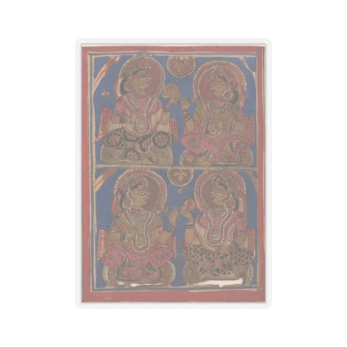 unknown - Vigil on the Sixth Night after Mahavira's Birth- Folio from a Kalpasutra Manuscript - 15th century v1 - STICKER Vinyl Kiss-Cut Decal