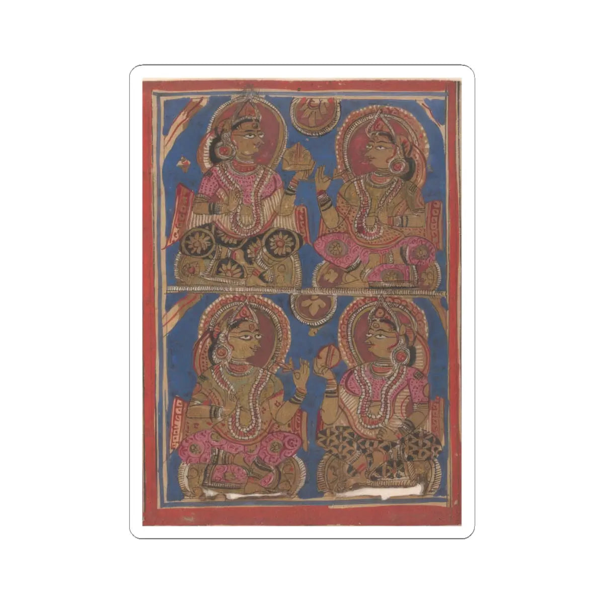 unknown - Vigil on the Sixth Night after Mahavira's Birth- Folio from a Kalpasutra Manuscript - 15th century v1 - STICKER Vinyl Kiss-Cut Decal