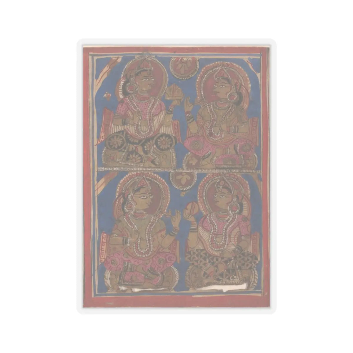 unknown - Vigil on the Sixth Night after Mahavira's Birth- Folio from a Kalpasutra Manuscript - 15th century v1 - STICKER Vinyl Kiss-Cut Decal