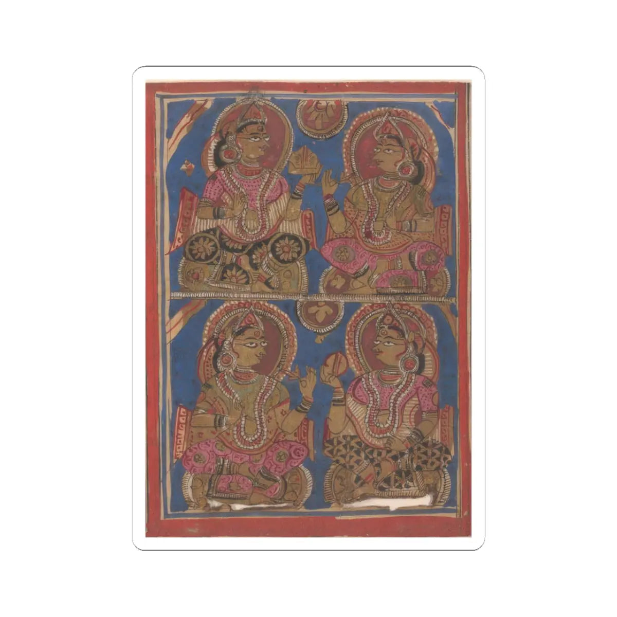 unknown - Vigil on the Sixth Night after Mahavira's Birth- Folio from a Kalpasutra Manuscript - 15th century v1 - STICKER Vinyl Kiss-Cut Decal