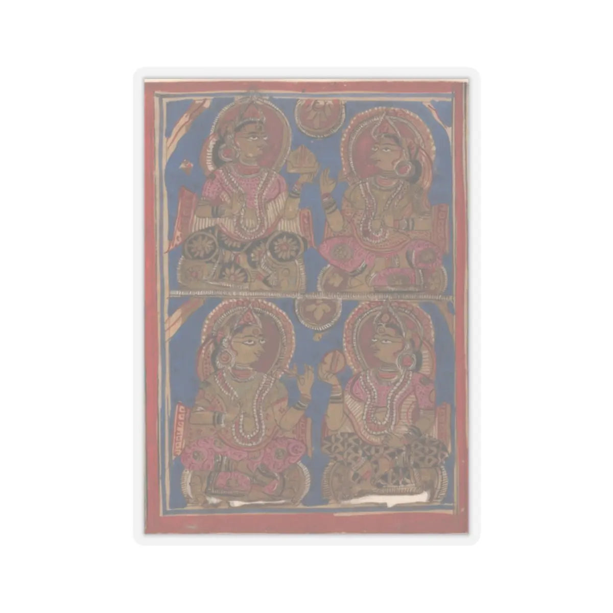 unknown - Vigil on the Sixth Night after Mahavira's Birth- Folio from a Kalpasutra Manuscript - 15th century v1 - STICKER Vinyl Kiss-Cut Decal
