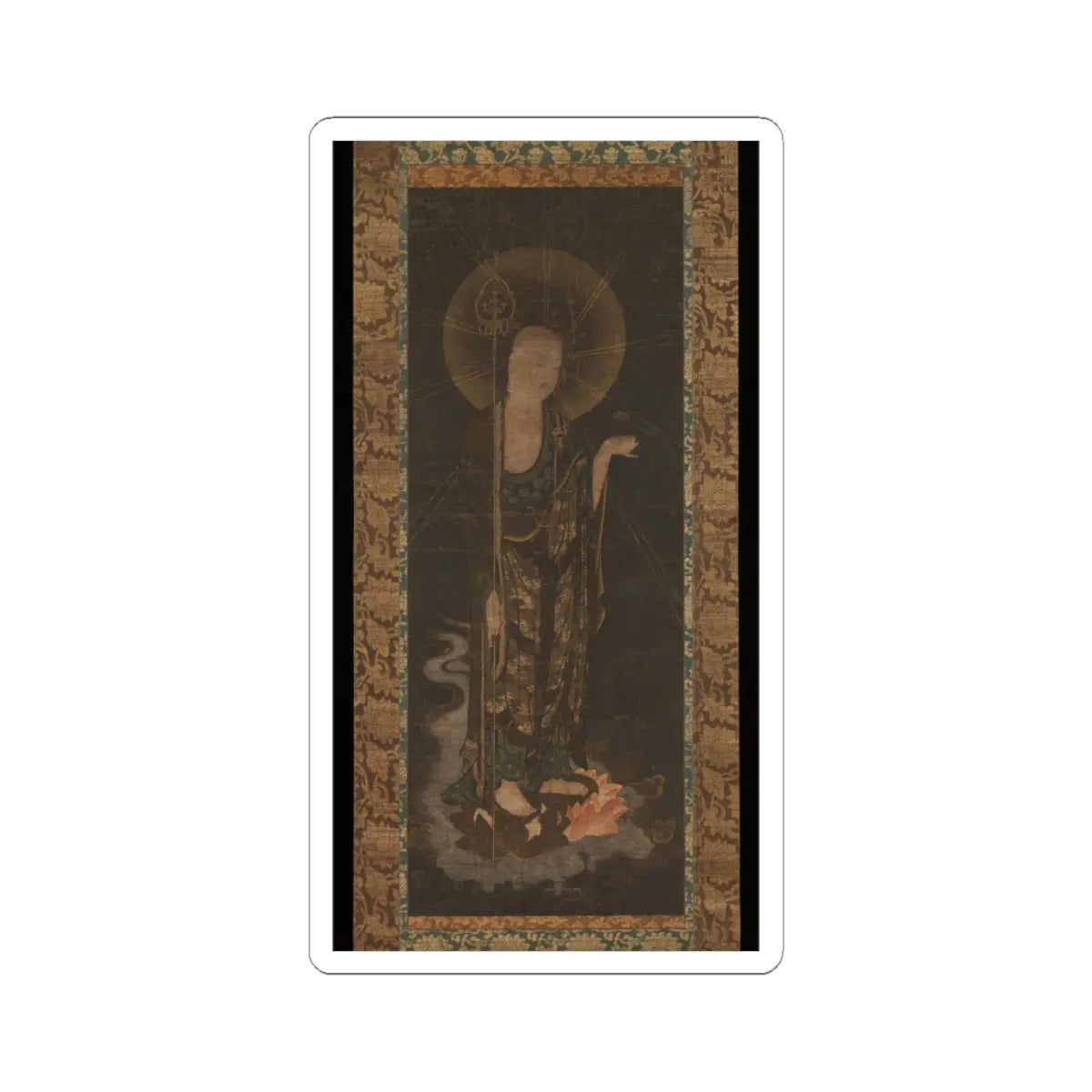 unknown - Welcoming Descent of the Bodhisattva Jizō - early 14th century v1 - STICKER Vinyl Kiss-Cut Decal