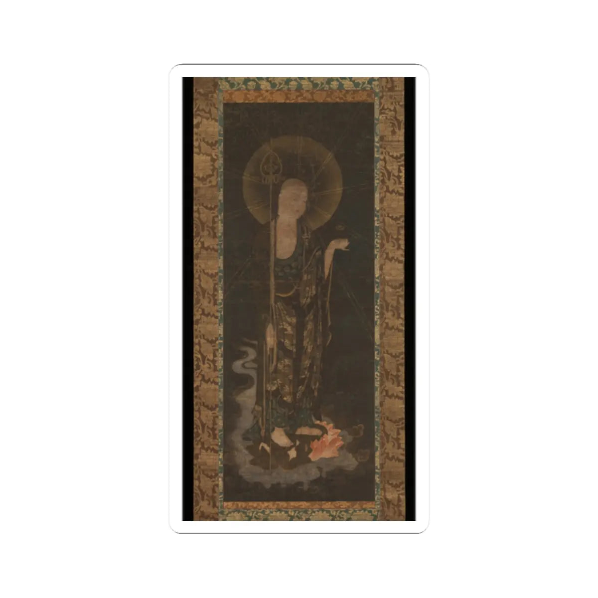 unknown - Welcoming Descent of the Bodhisattva Jizō - early 14th century v1 - STICKER Vinyl Kiss-Cut Decal