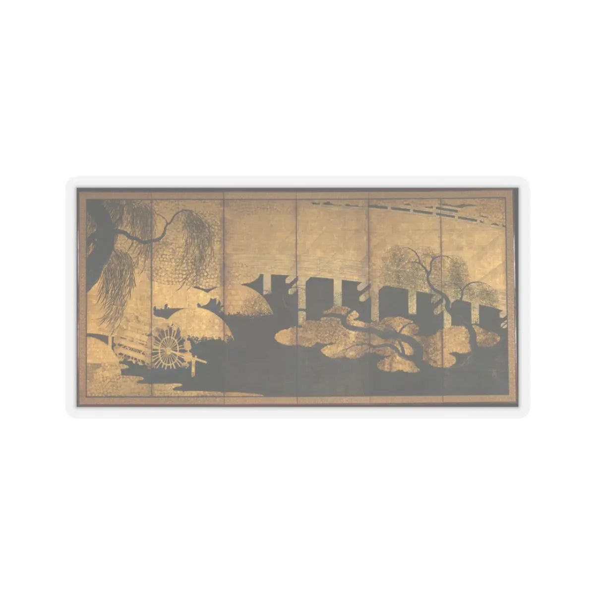 unknown - Willows and Bridge - early 17th century v2 - STICKER Vinyl Kiss-Cut Decal