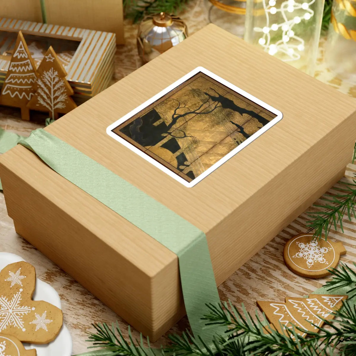 unknown - Willows and Bridge - early 17th century v3 - STICKER Vinyl Kiss-Cut Decal