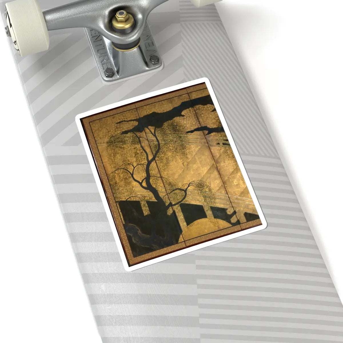 unknown - Willows and Bridge - early 17th century v3 - STICKER Vinyl Kiss-Cut Decal