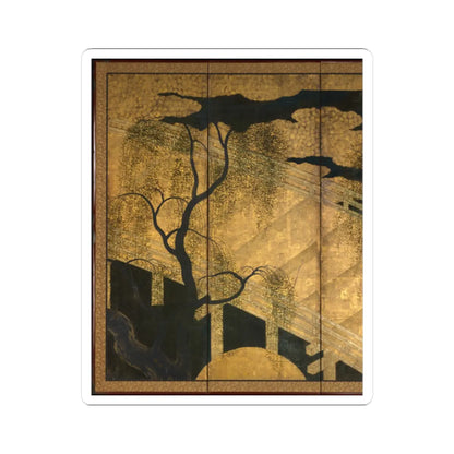 unknown - Willows and Bridge - early 17th century v3 - STICKER Vinyl Kiss-Cut Decal