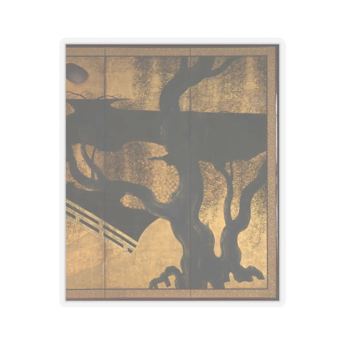 unknown - Willows and Bridge - early 17th century v5 - STICKER Vinyl Kiss-Cut Decal