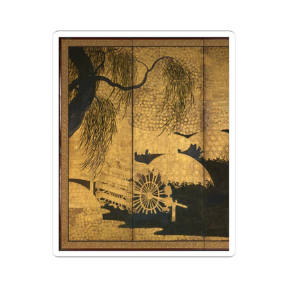unknown - Willows and Bridge - early 17th century v6 - STICKER Vinyl Kiss-Cut Decal