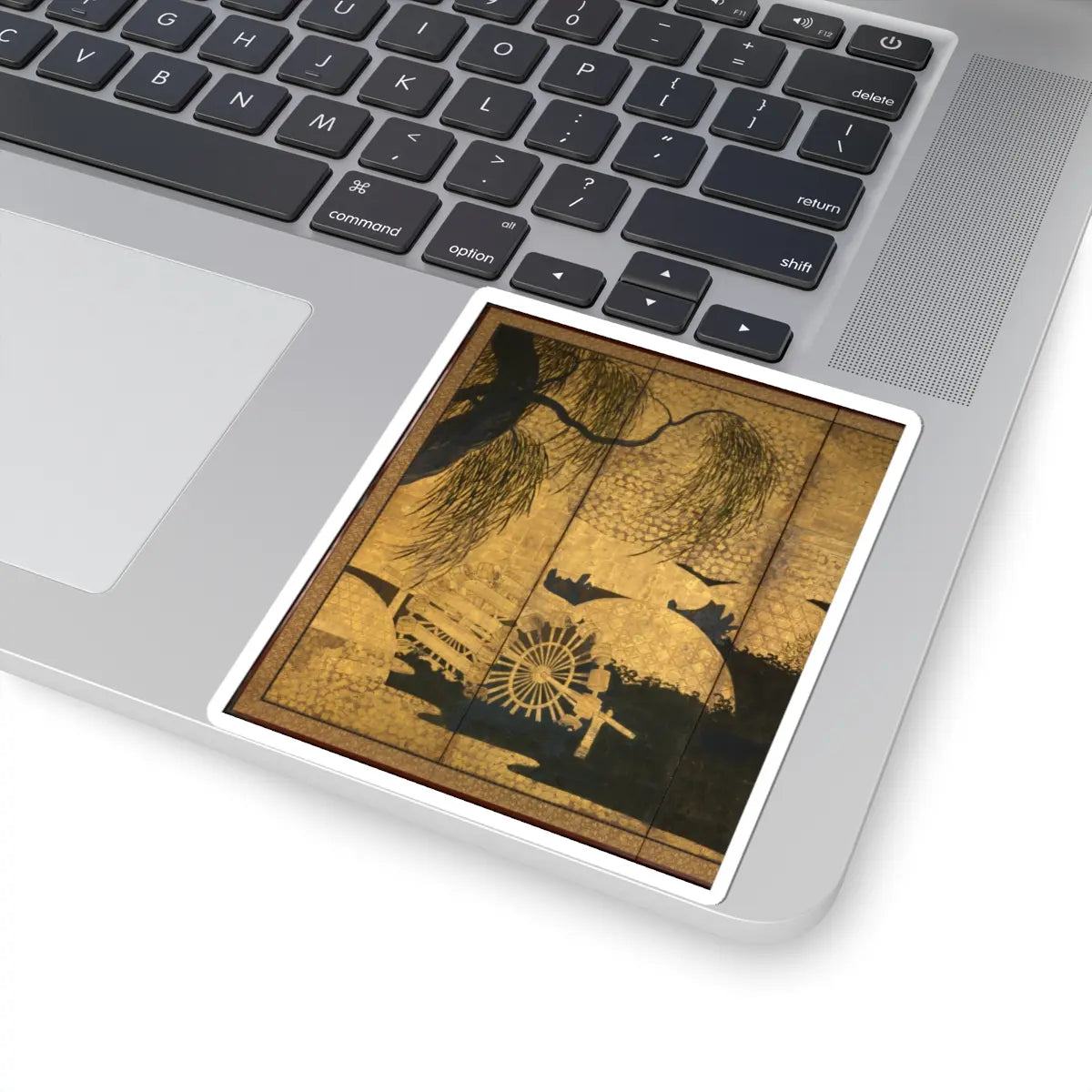 unknown - Willows and Bridge - early 17th century v6 - STICKER Vinyl Kiss-Cut Decal