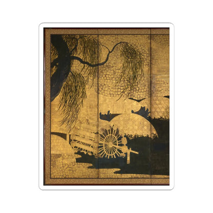 unknown - Willows and Bridge - early 17th century v6 - STICKER Vinyl Kiss-Cut Decal