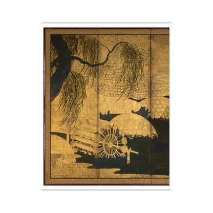 unknown - Willows and Bridge - early 17th century v6 - STICKER Vinyl Kiss-Cut Decal