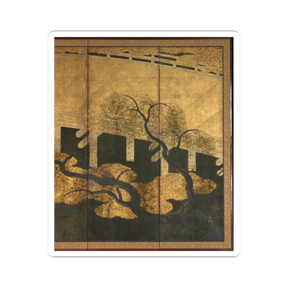 unknown - Willows and Bridge - early 17th century v8 - STICKER Vinyl Kiss-Cut Decal