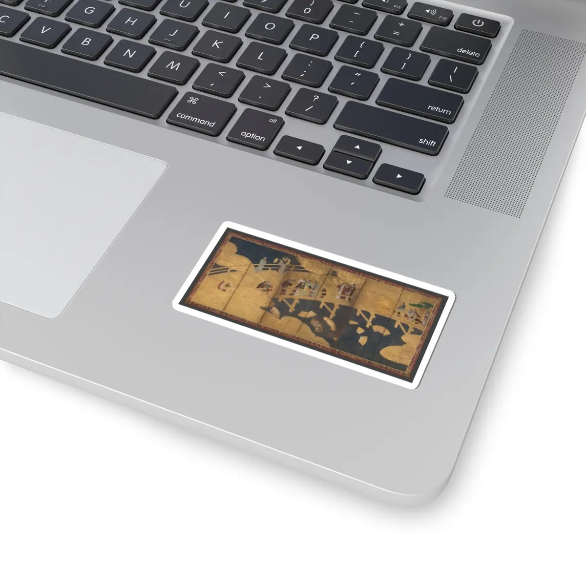 unknown - Women on a Bridge Tossing Fans into a River - early 17th century v1 - STICKER Vinyl Kiss-Cut Decal