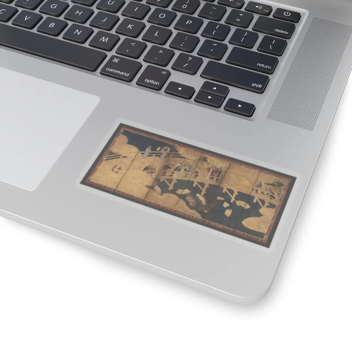 unknown - Women on a Bridge Tossing Fans into a River - early 17th century v1 - STICKER Vinyl Kiss-Cut Decal