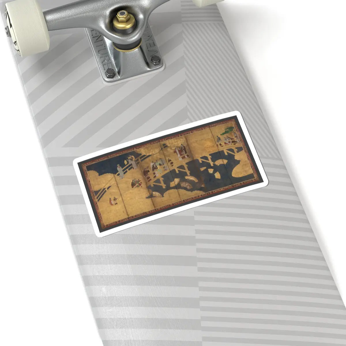 unknown - Women on a Bridge Tossing Fans into a River - early 17th century v1 - STICKER Vinyl Kiss-Cut Decal