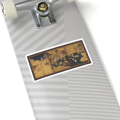 unknown - Women on a Bridge Tossing Fans into a River - early 17th century v1 - STICKER Vinyl Kiss-Cut Decal