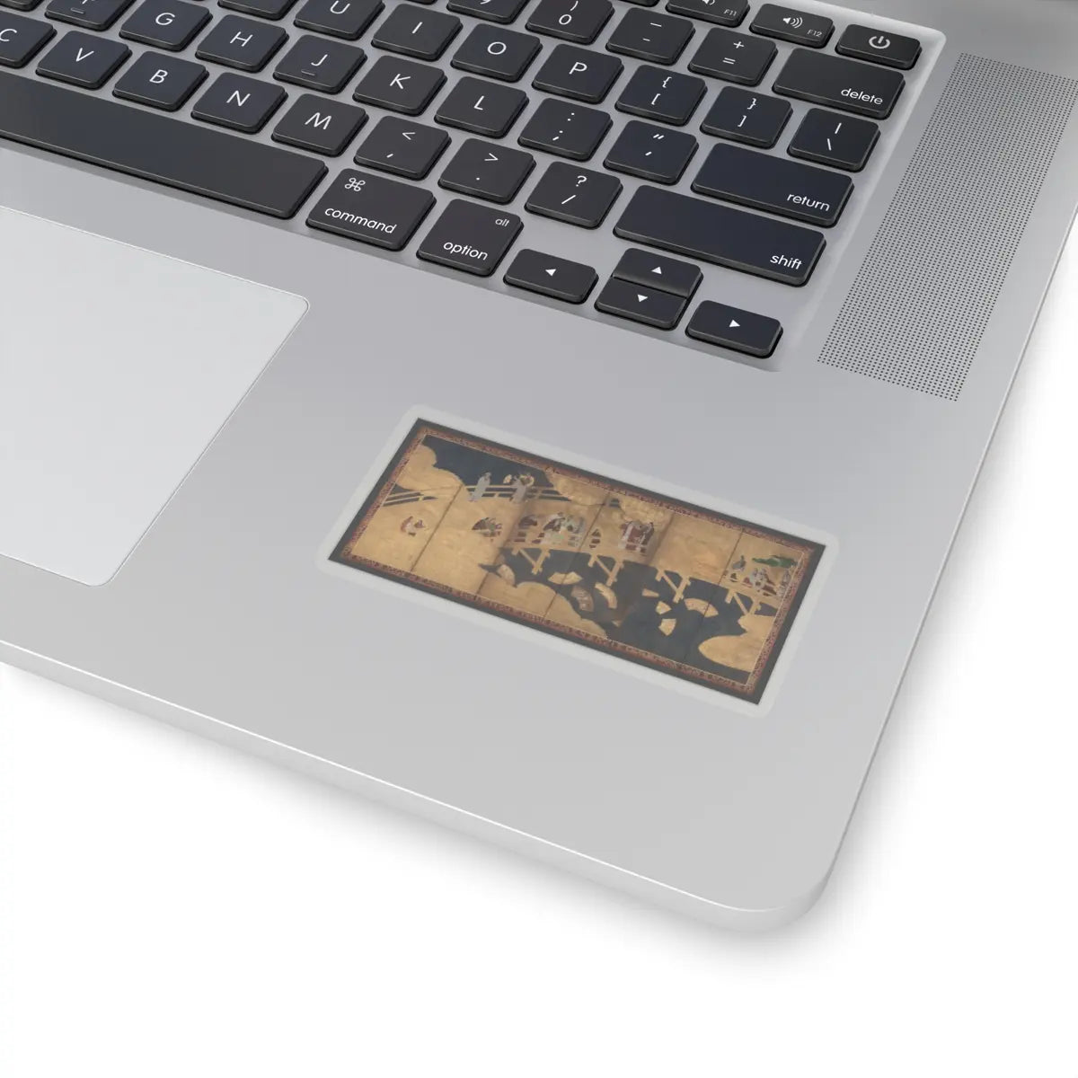 unknown - Women on a Bridge Tossing Fans into a River - early 17th century v1 - STICKER Vinyl Kiss-Cut Decal