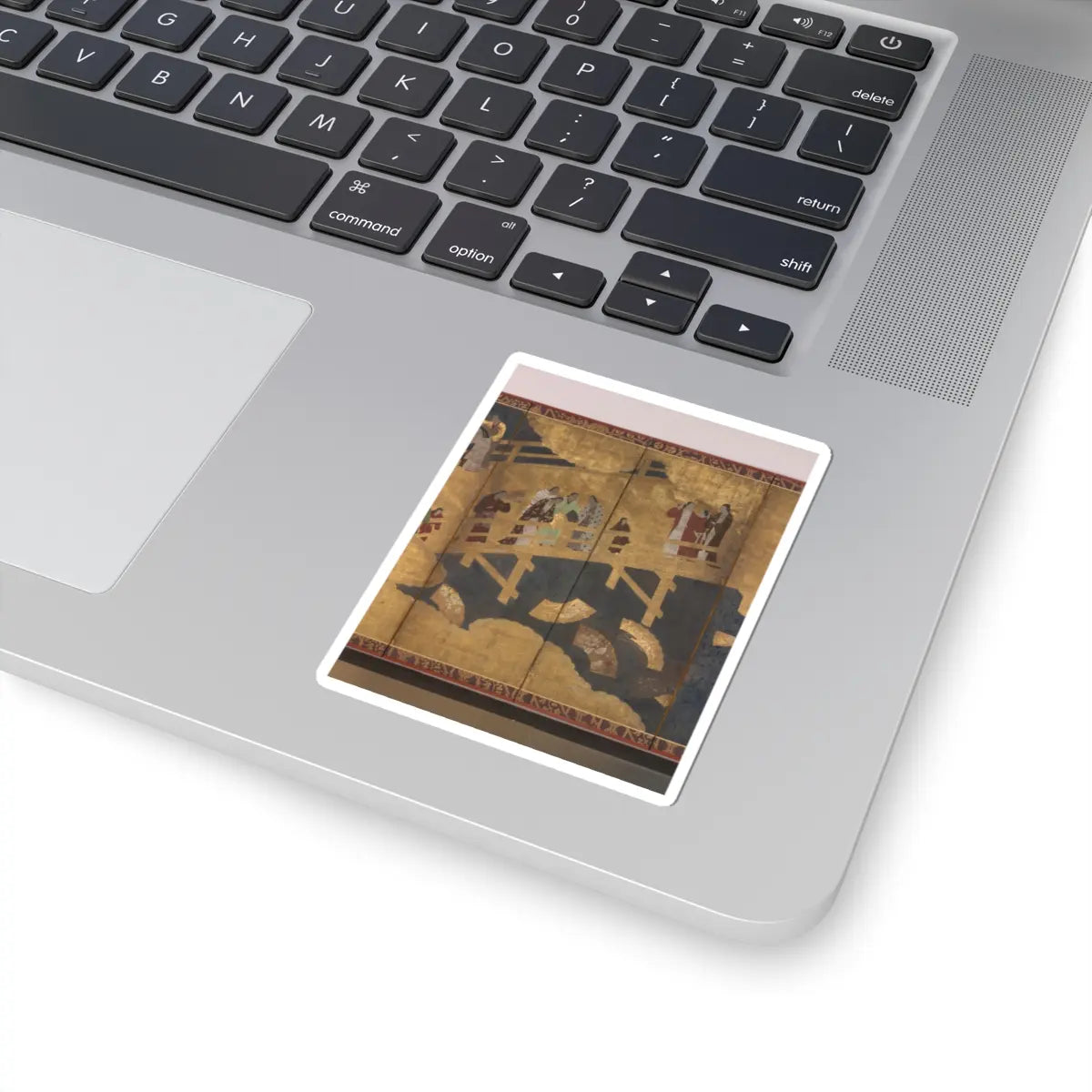 unknown - Women on a Bridge Tossing Fans into a River - early 17th century v3 - STICKER Vinyl Kiss-Cut Decal